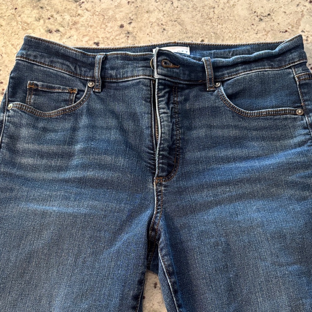 LOFT women’s Slim Straight Dark Blue Jeans